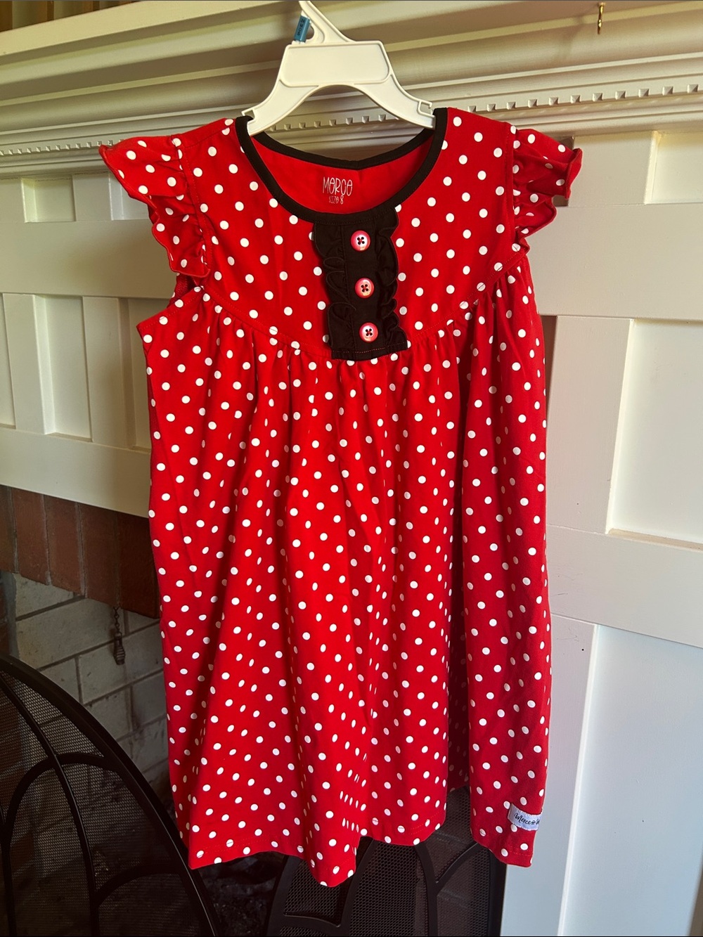 Merce and Me Red Polka Dot Pearl Dress Size 8